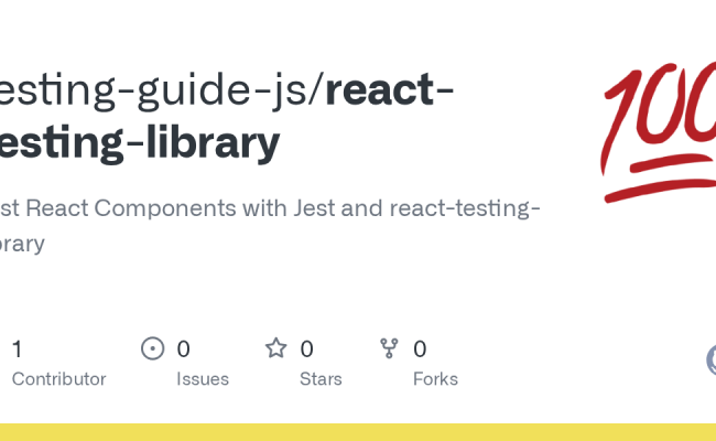 GitHub - Testing-guide-js/react-testing-library: Test React Components ...