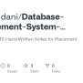 GitHub - Mukeshdani/Database-Management-System-Placement-Notes ...