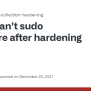 Can't Sudo Anymore After Hardening · Issue #518 · Dev-sec/ansible ...