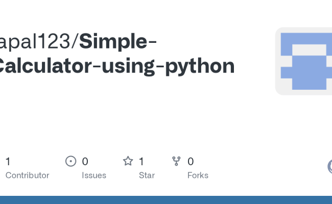 GitHub - Tapal123/Simple-Calculator-using-python