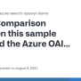 Comparison Between This Sample App And The Azure OAI Studio's Default ...