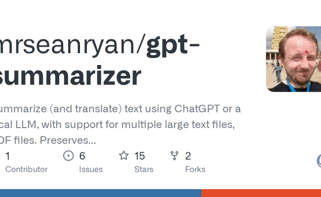 GitHub - Mrseanryan/gpt-summarizer: Summarize Text Or PDF File Using ...