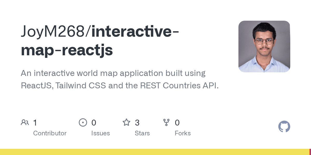 GitHub JoyM268 Interactive Map Reactjs An Interactive World Map Interactive Map Reactjs