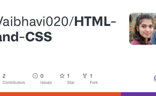 GitHub - Vaibhavi020/HTML-and-CSS
