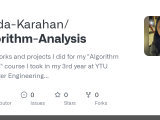 Github Sevda Karahan Algorithm Analysis Homeworks And Projects I Did