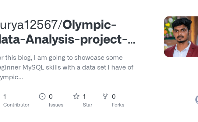 GitHub - Surya12567/Olympic-data-Analysis-project-Using-SQL: For This ...