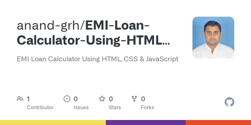 Github Mohammad Kaif Coder Emi Calculator Javascript Css Html - High Resolution Colorful Arts for Desktop