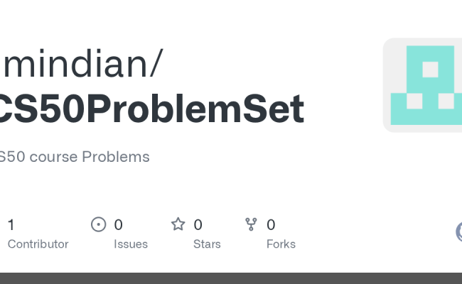 GitHub - 1mindian/CS50ProblemSet: CS50 Course Problems