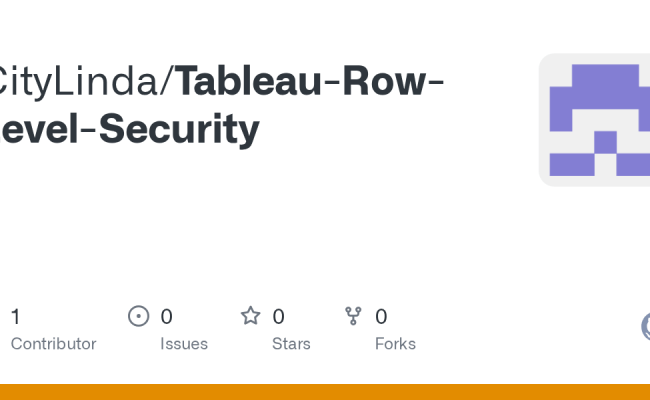 GitHub - CityLinda/Tableau-Row-Level-Security
