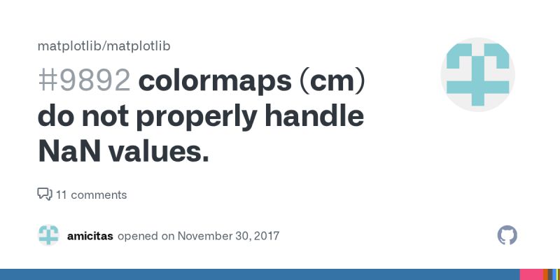 Colormaps Cm Do Not Properly Handle Nan Values Issue 9892 Matplotlib Matplotlib Github - Premium Vintage Picture Gallery - Full HD