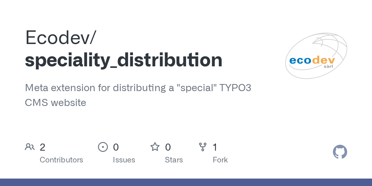 Découvrez dans cet article la . Speciality Distribution Ext Tables Static Adt Sql At Master Ecodev Speciality Distribution Github
