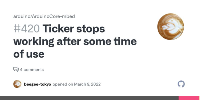 Ticker Stops Working After Some Time Of Use Issue 420 Arduino Arduinocore Mbed Github - Light Image Collection - HD Quality