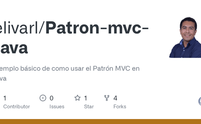 GitHub - Elivarl/Patron-mvc-Java: Ejemplo Básico De Como Usar El Patrón ...