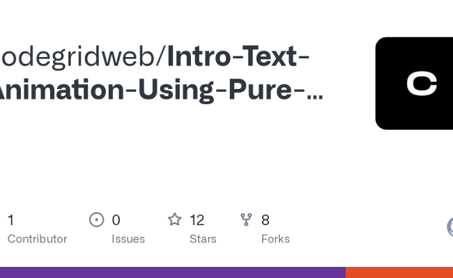 GitHub - Codegridweb/Intro-Text-Animation-Using-Pure-CSS