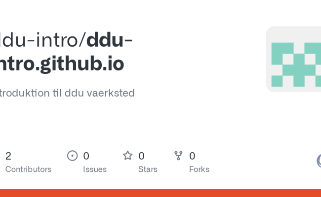 GitHub - Ddu-intro/ddu-intro.github.io: Introduktion Til Ddu Vaerksted