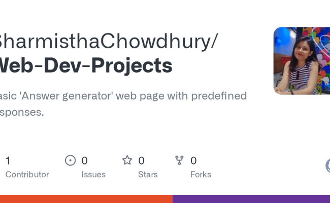 GitHub - SharmisthaChowdhury/Web-Dev-Projects: Basic 'Answer Generator ...