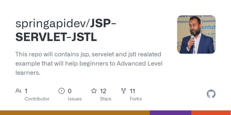 GitHub - springapidev/JSP-SERVLET-JSTL: This repo will contains jsp ...