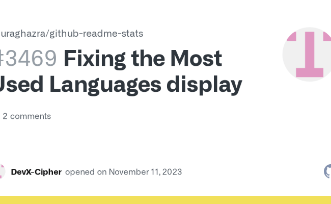 Fixing The Most Used Languages Display · Issue #3469 · Anuraghazra ...