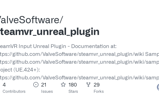 GitHub - ValveSoftware/steamvr_unreal_plugin: SteamVR Input Unreal Plugin - Documentation At ...