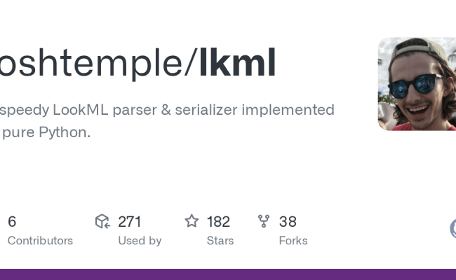 GitHub - Joshtemple/lkml: A Speedy LookML Parser & Serializer ...