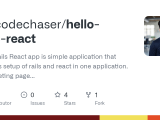 Github Thecodechaser Hello Rails React Hello Rails React App Is