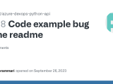 Code Example Bug In The Readme Issue 468 Microsoft Azure Devops