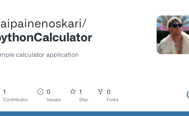 GitHub - Kaipainenoskari/pythonCalculator: Simple Calculator Application