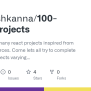 GitHub - Jsvigneshkanna/100-react-projects: I Am Building Many React ...