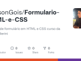 Github Alissongois Formulario Html E Css Criação De Formulário Em
