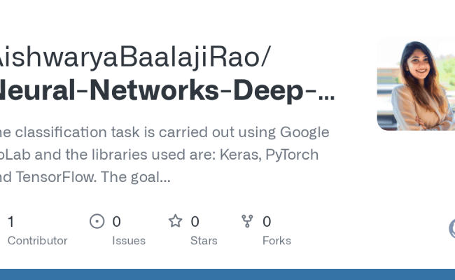 GitHub - AishwaryaBaalajiRao/Neural-Networks-Deep-Learning: The Classification Task Is Carried ...