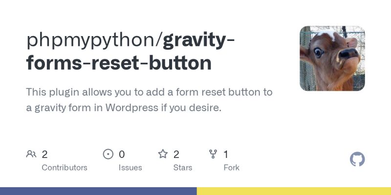 Github Phpmypython Gravity Forms Reset Button This Plugin Allows You To Add A Form Reset - Download Elegant Ocean Pattern | 8K