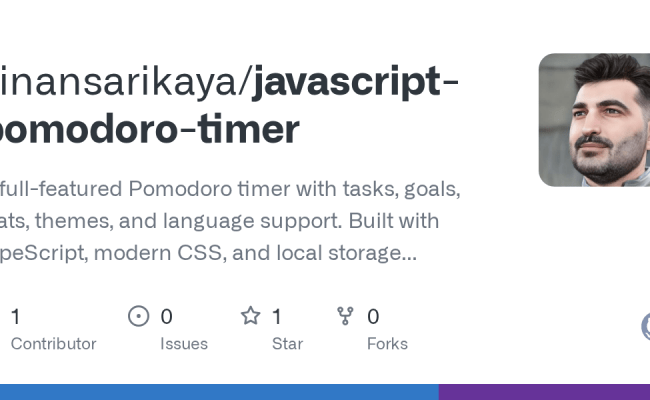 GitHub - Sinansarikaya/JavaScript-Pomodoro-Timer: JavaScript Pomodoro Timer