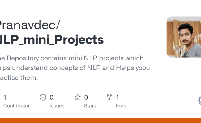 GitHub - Pranavdec/NLP_mini_Projects: The Repository Contains Mini NLP ...
