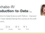 Github Markhabo R Introduction To Data Science With Python Harvard