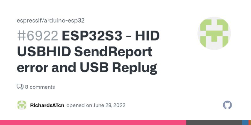 Esp32s3 Hid Usbhid Sendreport Error And Usb Replug Issue 6922 Espressif Arduino Esp32 - Best Minimal Wallpapers in High Resolution