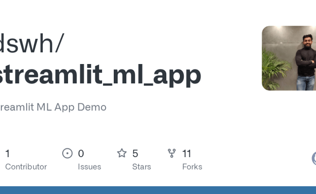 GitHub - Dswh/streamlit_ml_app: Streamlit ML App Demo