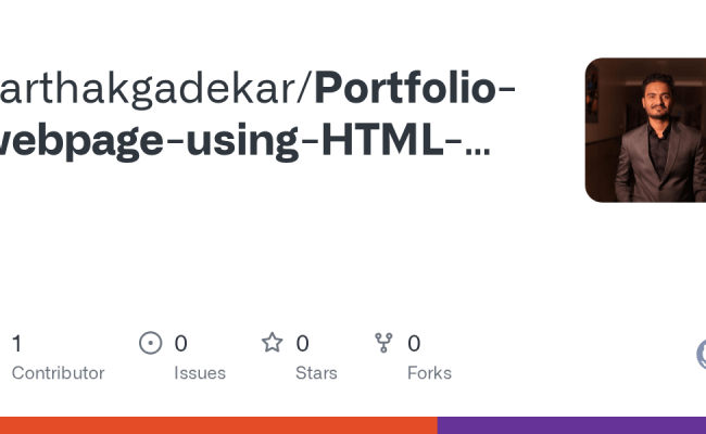 GitHub - Sarthakgadekar/Portfolio-webpage-using-HTML-and-CSS