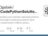 Github Devogabek Leetcodepythonsolutions In This Repository You Ll