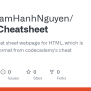 GitHub - DinhPhamHanhNguyen/HTML-Cheatsheet: I Created A Cheat Sheet ...