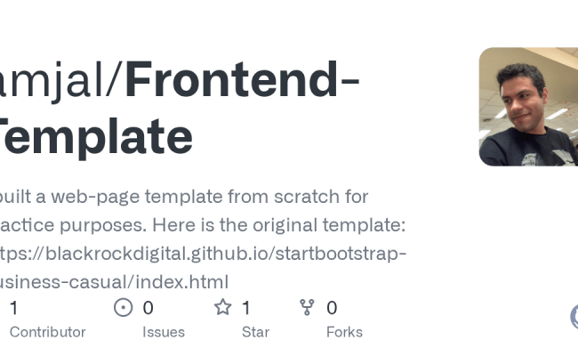 GitHub - Amjal/Frontend-Template: I Built A Web-page Template From ...