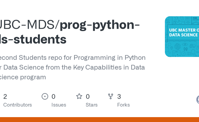 GitHub - UBC-MDS/prog-python-ds-students: Second Students Repo For ...