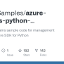 GitHub - Azure-Samples/azure-samples-python-management: This Repo ...