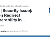 Security Issue Open Redirect Vulnerability In Opencodeinterpreter
