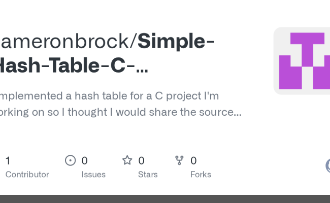 GitHub - Cameronbrock/Simple-Hash-Table-C-Implementation: I Implemented ...
