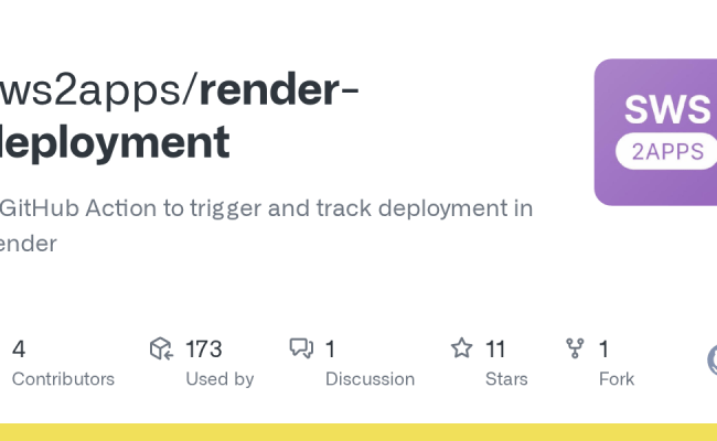 GitHub - Sws2apps/render-deployment: A GitHub Action To Trigger And ...