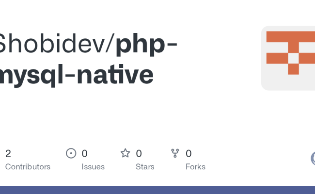 GitHub - Shobidev/php-mysql-native