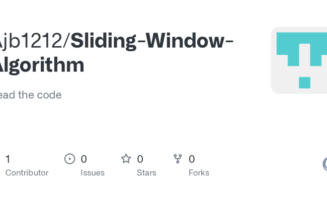 GitHub - Ajb1212/Sliding-Window-Algorithm: Read The Code