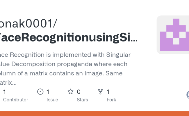 GitHub - Ronak0001/FaceRecognitionusingSingularValueDecomposition: Face Recognition Is ...