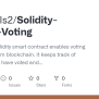 GitHub - Abdulmls2/Solidity-Simple-Voting: Very Simple Solidity Smart ...