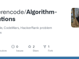 Github Alperencode Algorithm Solutions Leetcode Codewars
